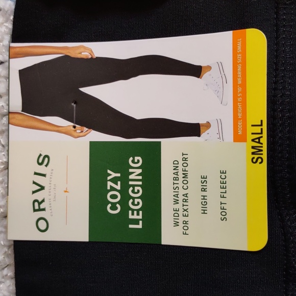 NWT Orvis Small Black High Rise Soft Fleece Wide Waistband Cozy Legging - Picture 5 of 16